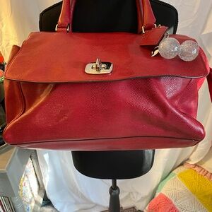 Coach Cherry Red Leather Satchel